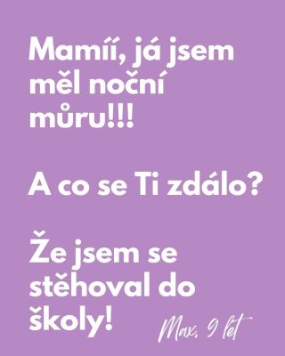 💬 Noční můry mají různé podoby… 🌚😂😂 . . . #detskehlasky #vzpominky #legrace #deti #bloque #bloquepro